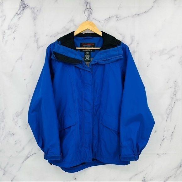 LL Bean Gore-Tex Rain Jacket Blue - Picture 3 of 7